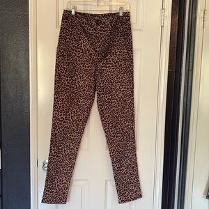 Collectif Leopard animal Print Pants Maddie velvet trousers rockabilly pinup